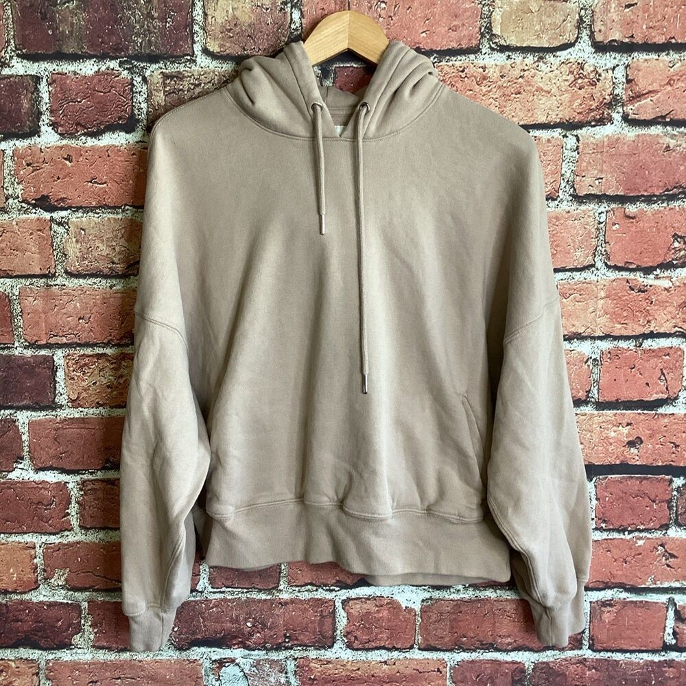 Abercrombie Fitch Cropped Hoodie Soft A&F Essentials Beige XL
